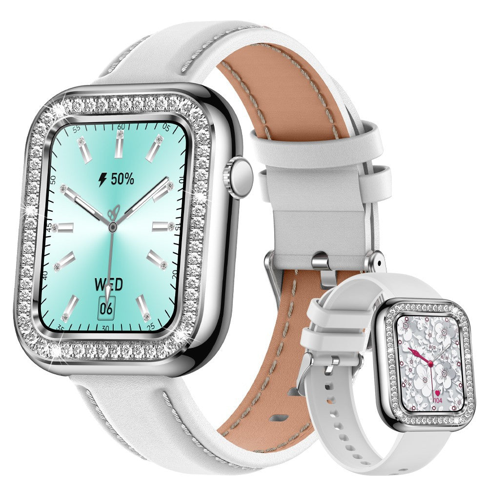 Hot Square Fashion Women Smart Wristwatch Diamond Waterproof