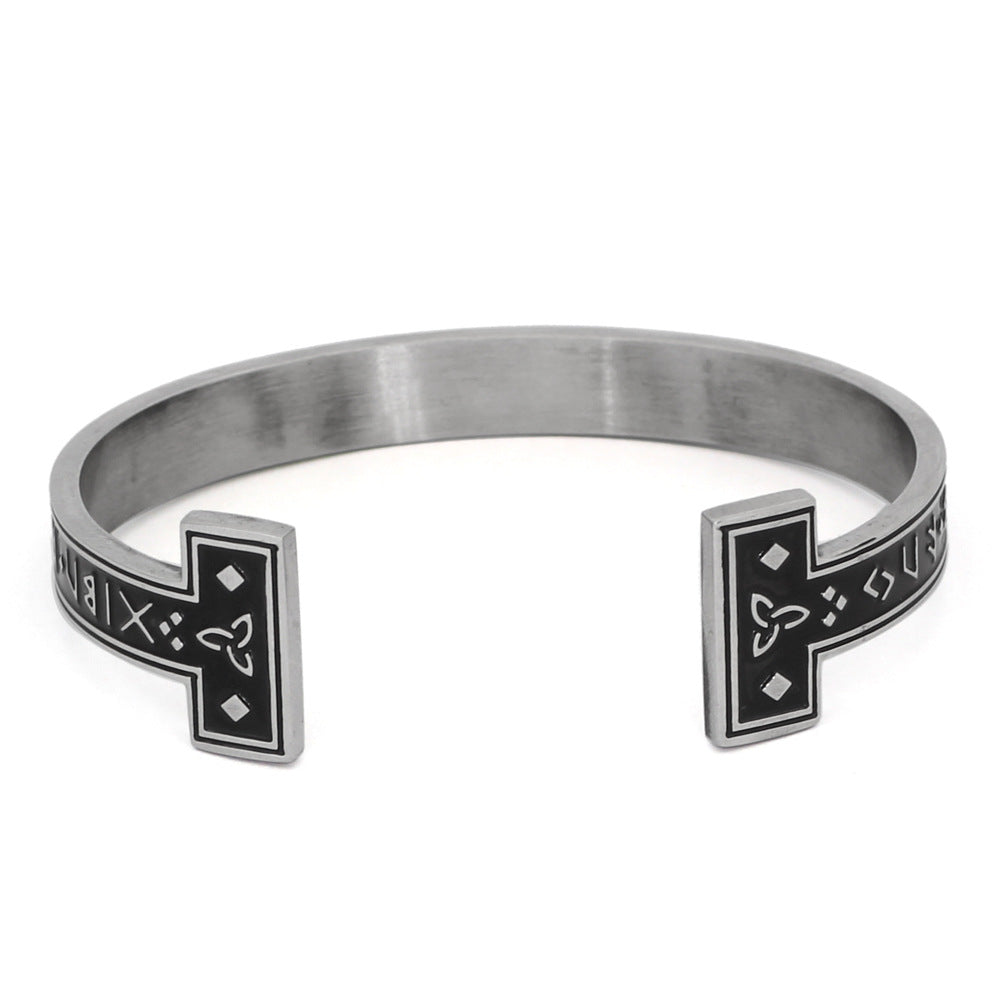 Titanium Steel Personality Digital Text Bracelet