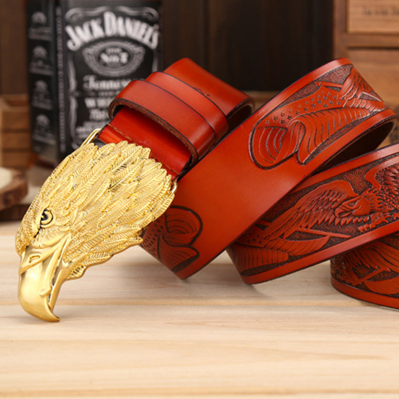 Personalized Eagle Head Buckle Men's Belt