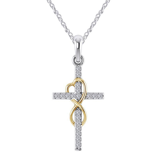 Alloy Pendant With Diamond And Eight-Character Cross