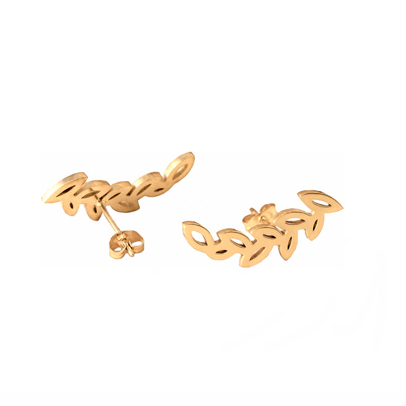 Fashion Hollow Small Leaves Vine Stud Earrings