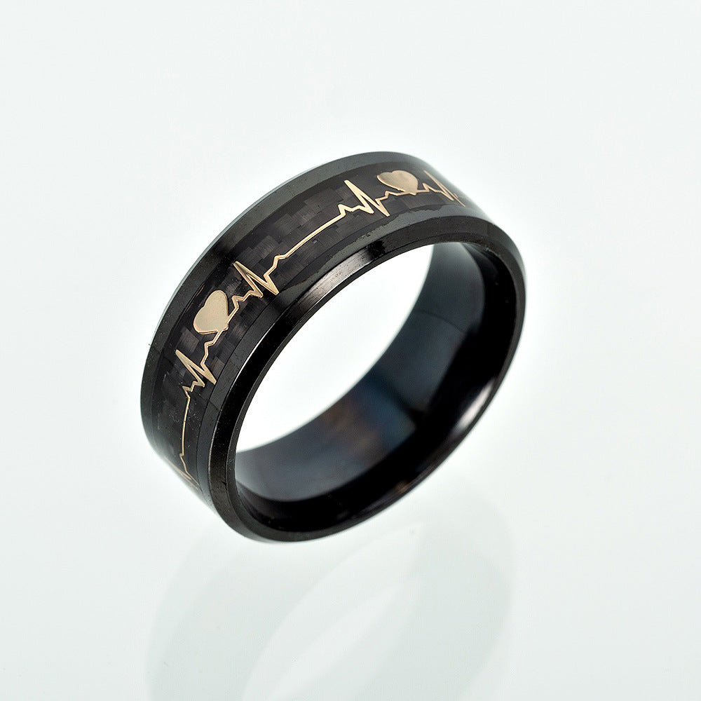 Couple Carbon Fiber ECG Couple Ring