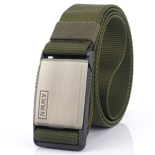 Nylon Elastic Belt With Magnetic Buckle - Unisex, Convenient, And Comfortable