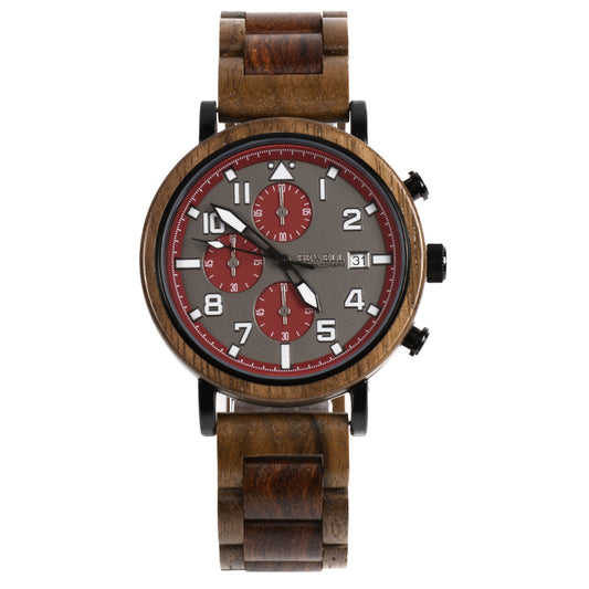 Multi Functional Six Needle Men's Wooden Watch