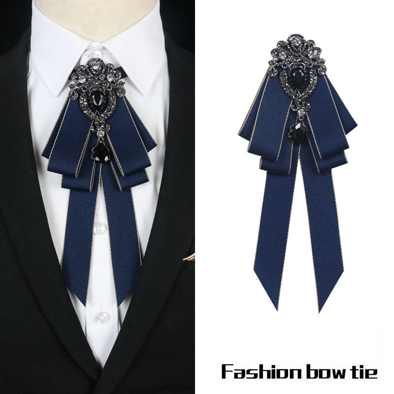 Men's and Women's Style Collar Pin Temperament Bow Tie British Collar Flower