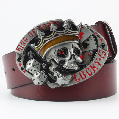 Ghost Head Series Big Strap Casual Taro Decorative Belt Leather