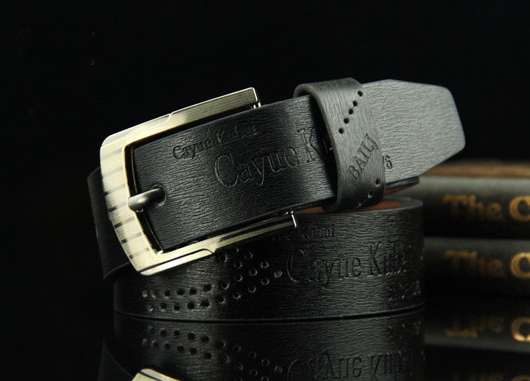 Pin Buckle Belt Men's Belt Retro Hollow Casual Belt