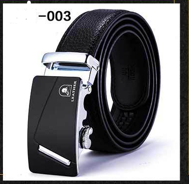 Two-Layer Leather Belt Business Men's Smooth Automatic Buckle Leather Belt