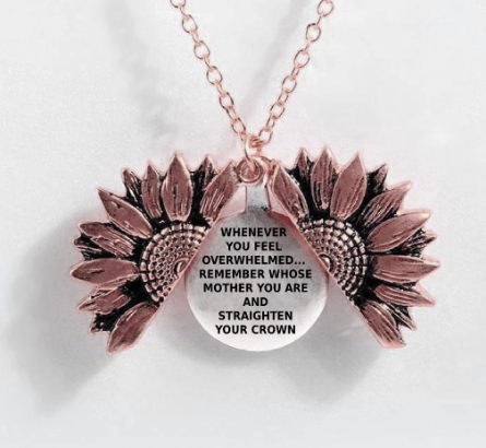 Sunflower Double-Layer Lettering Necklace