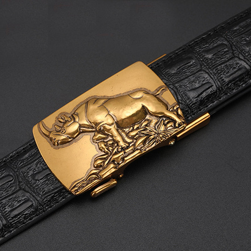 Men's Automatic Buckle Leather Belt