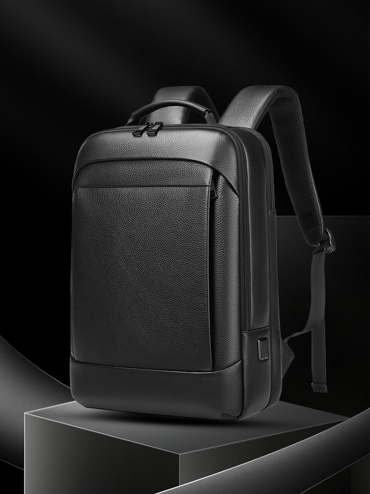 Hot Business Commute Leather Backpack Men