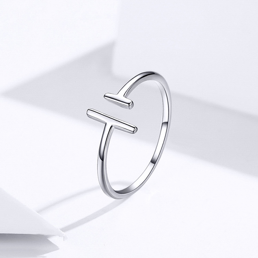 Parallel Line Ring S925 White Gold Plated Ring