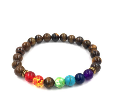 Agate Molten Rock 8MM Energy Volcanic Stone Chakra Colorful Beads Bracelet String