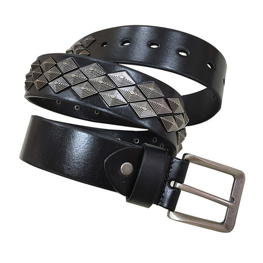 Rivet Alloy Leather Belt For - Unisex, Versatile, Trendy