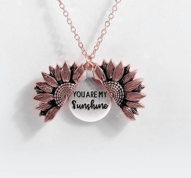 Sunflower Double-Layer Lettering Necklace