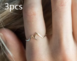 Mountain-Shaped Copper Creative Custom Ladies Ring