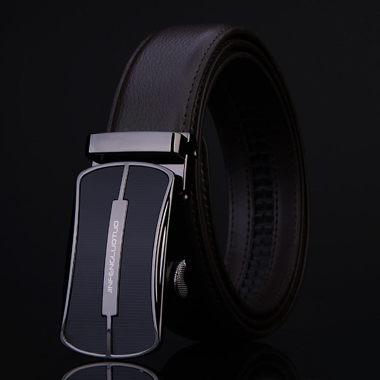 Leather Business Belt With Automatic Buckle