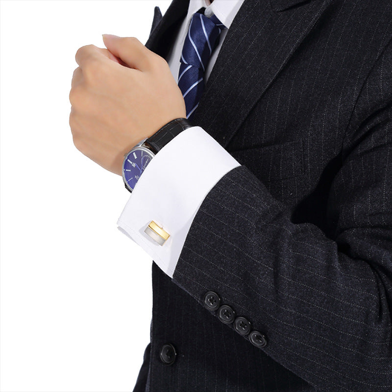 Men's Cufflinks French Shirt Two-Tone Metal Cufflinks