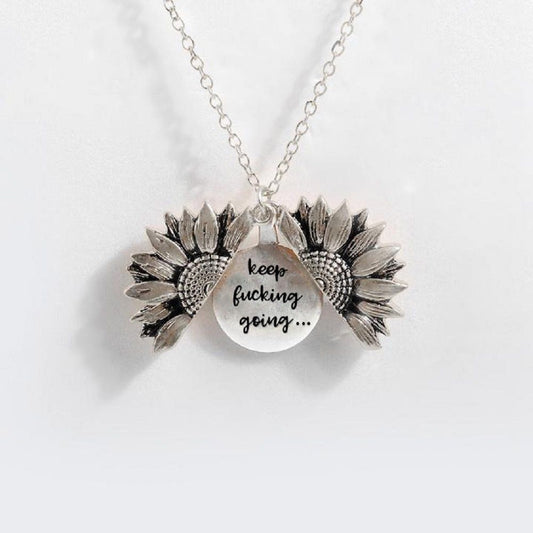 Sunflower Double-Layer Lettering Necklace