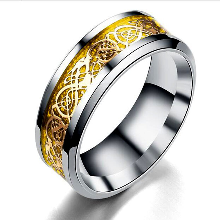 Stainless Steel Dragon Pattern Ring