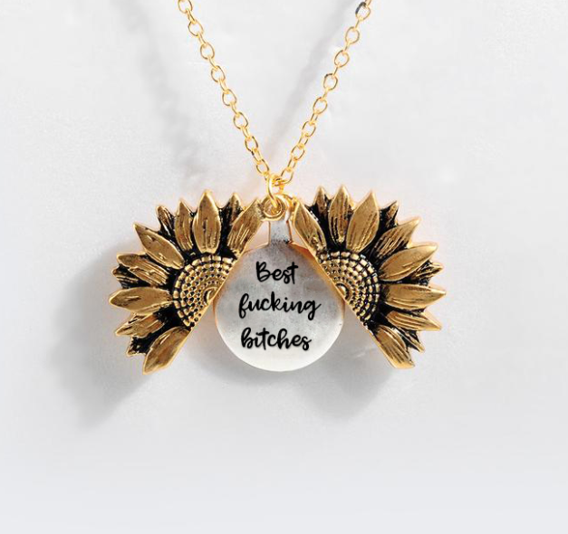 Sunflower Double-Layer Lettering Necklace