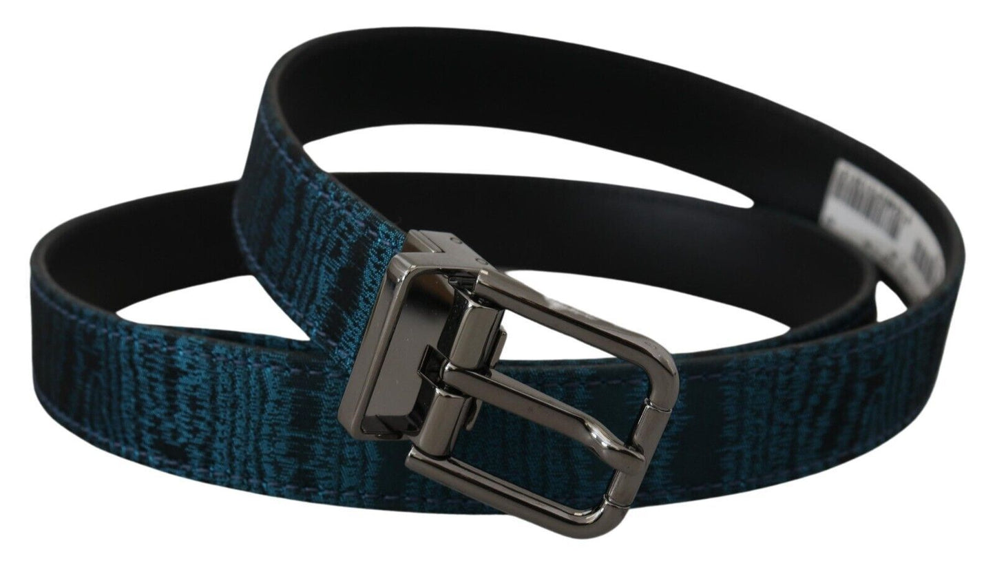 Dolce & Gabbana Elegant Blue Jacquard Designer Belt