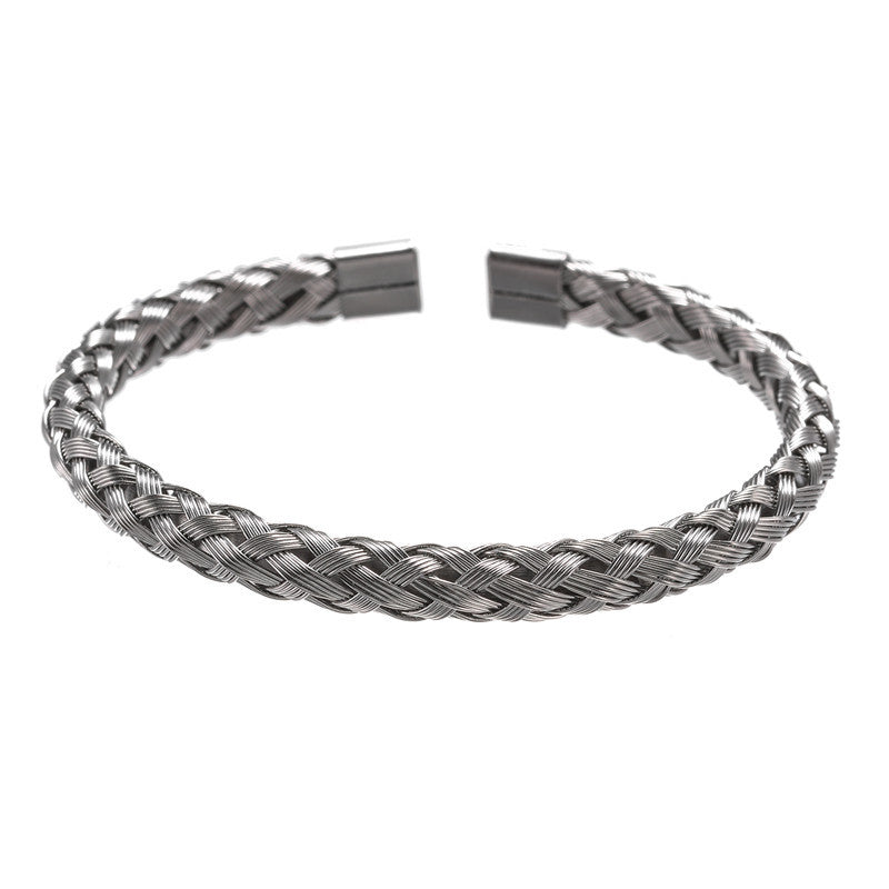 Men’S Twisted Braided Steel Wire Bracelet