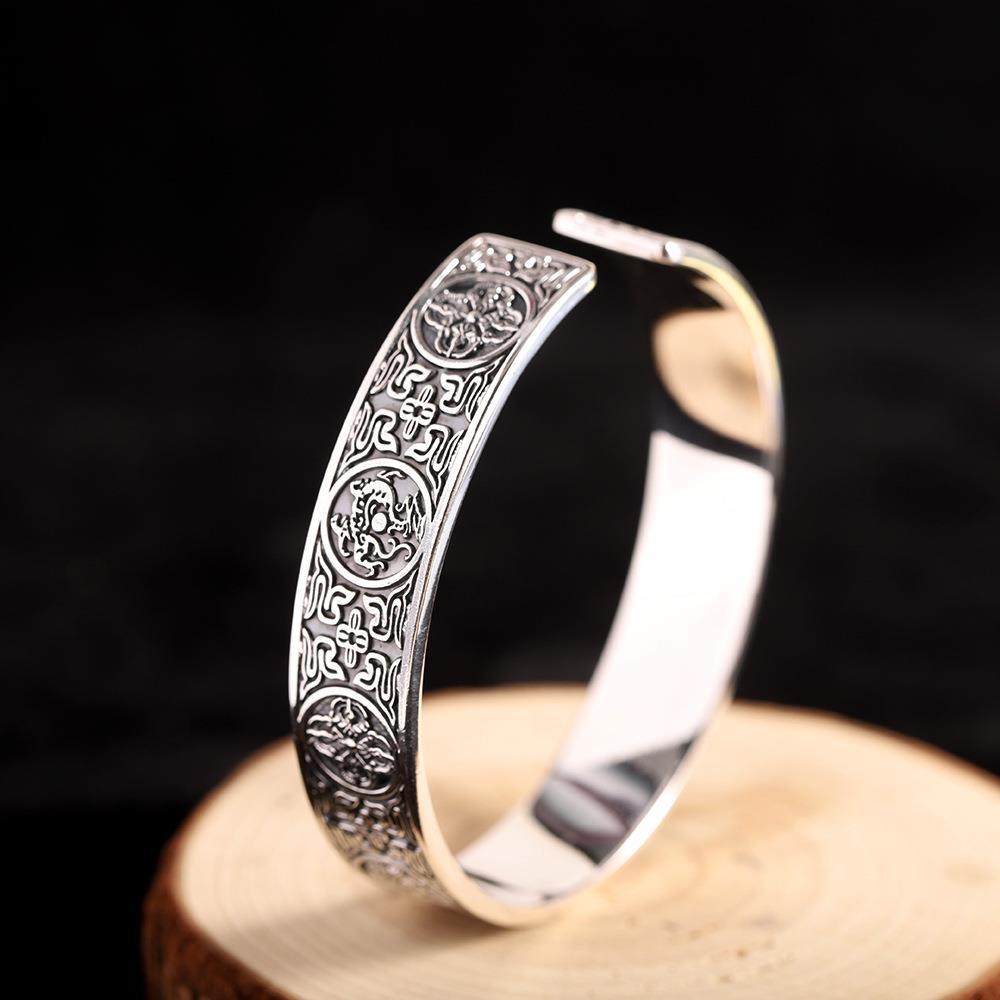 999 Sterling Silver Wide Bracelet For Men