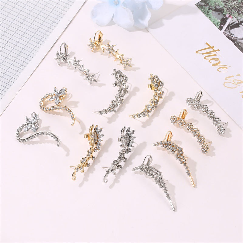 Earrings Full Of Diamonds Butterfly And Flower Single