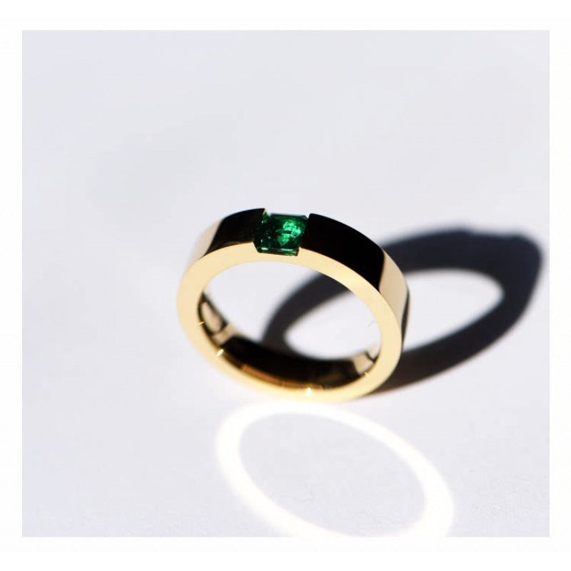 Emerald Zircon Gold Plated Emerald Ring