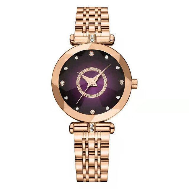 Women's Crystal Simple Steel Band Watch