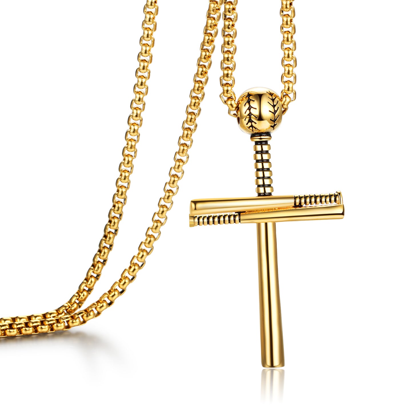 Baseball Necklace Creative Stainless Steel Cross Pendant