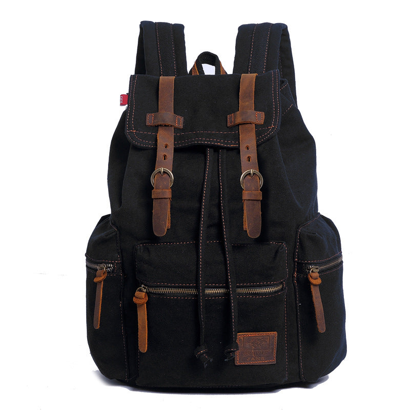 Men's and Women's Canvas Backpack 15.6 Inches Large Capacity