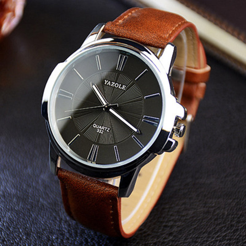 Fashion Versatile Quartz Big Dial Men's Belt Watch