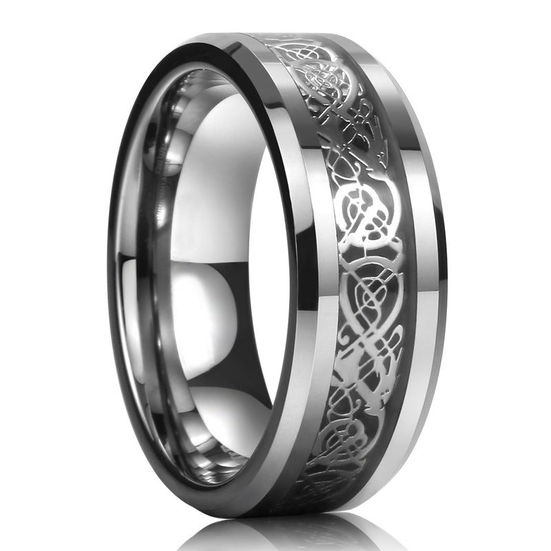 Titanium Steel Carbon Fiber Dragon Ring