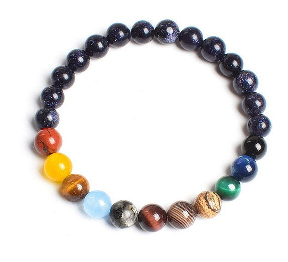 Colorful Volcanic Rock Blue San Yoga Bracelet Agate Beads Bracelet