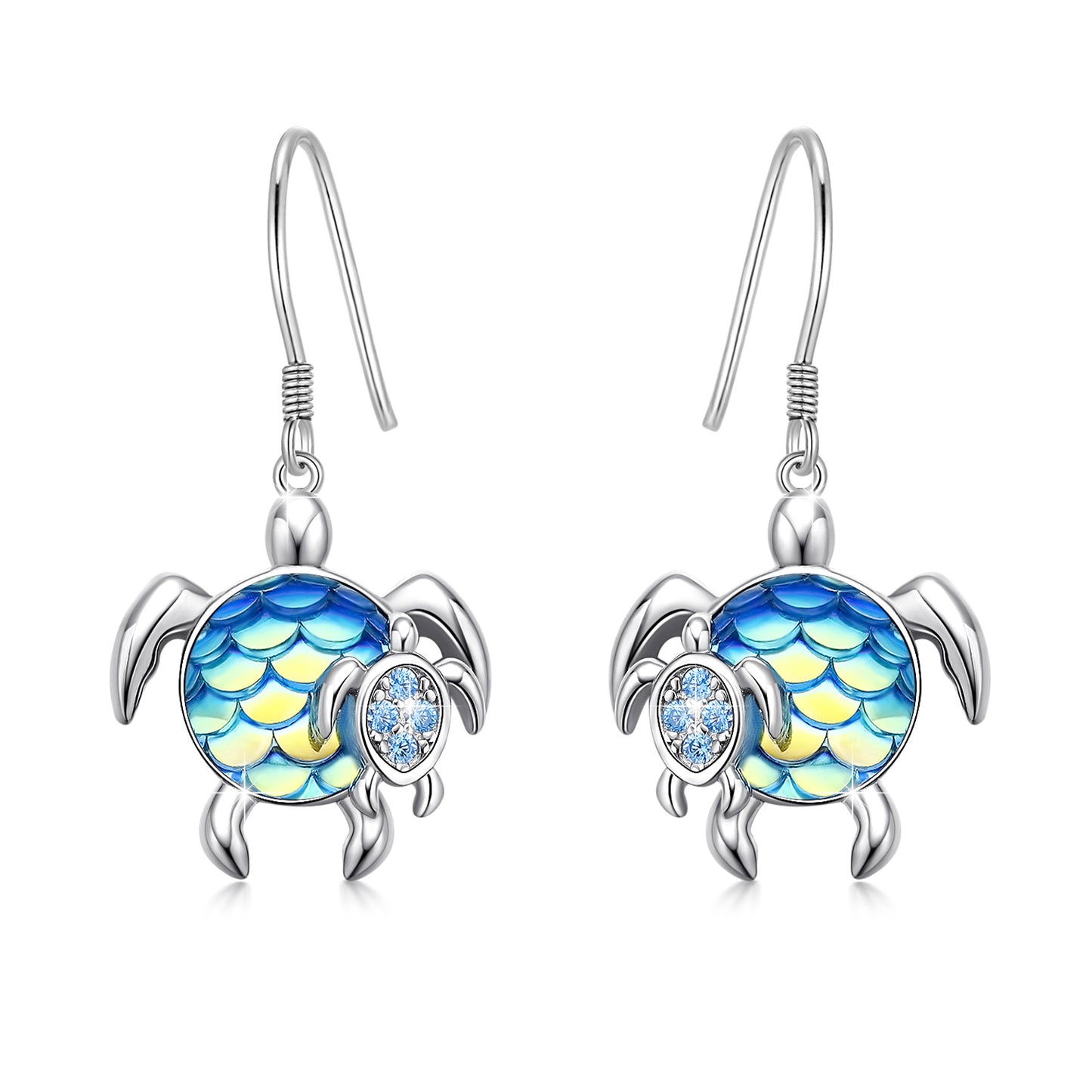 Turtle Earrings Sterling Silver Mom And Baby Dangle Mother And Daughter Tortoise