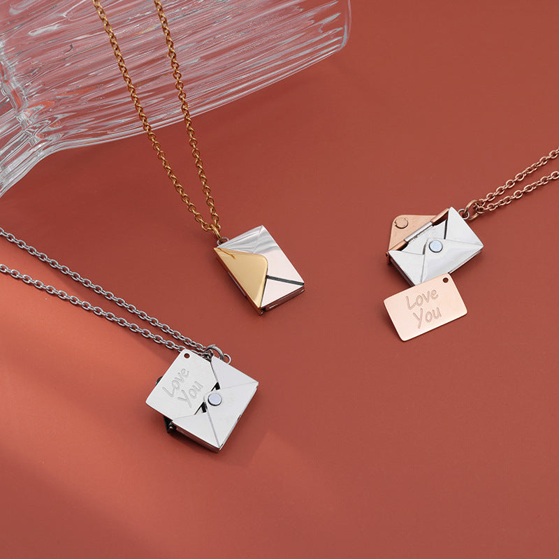 All-Match Envelope Love Letter Necklace Simple Clavicle Chain