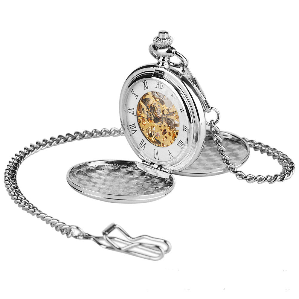 Double Open Cover Classic Simple Retro Pocket Watch For Men and Women