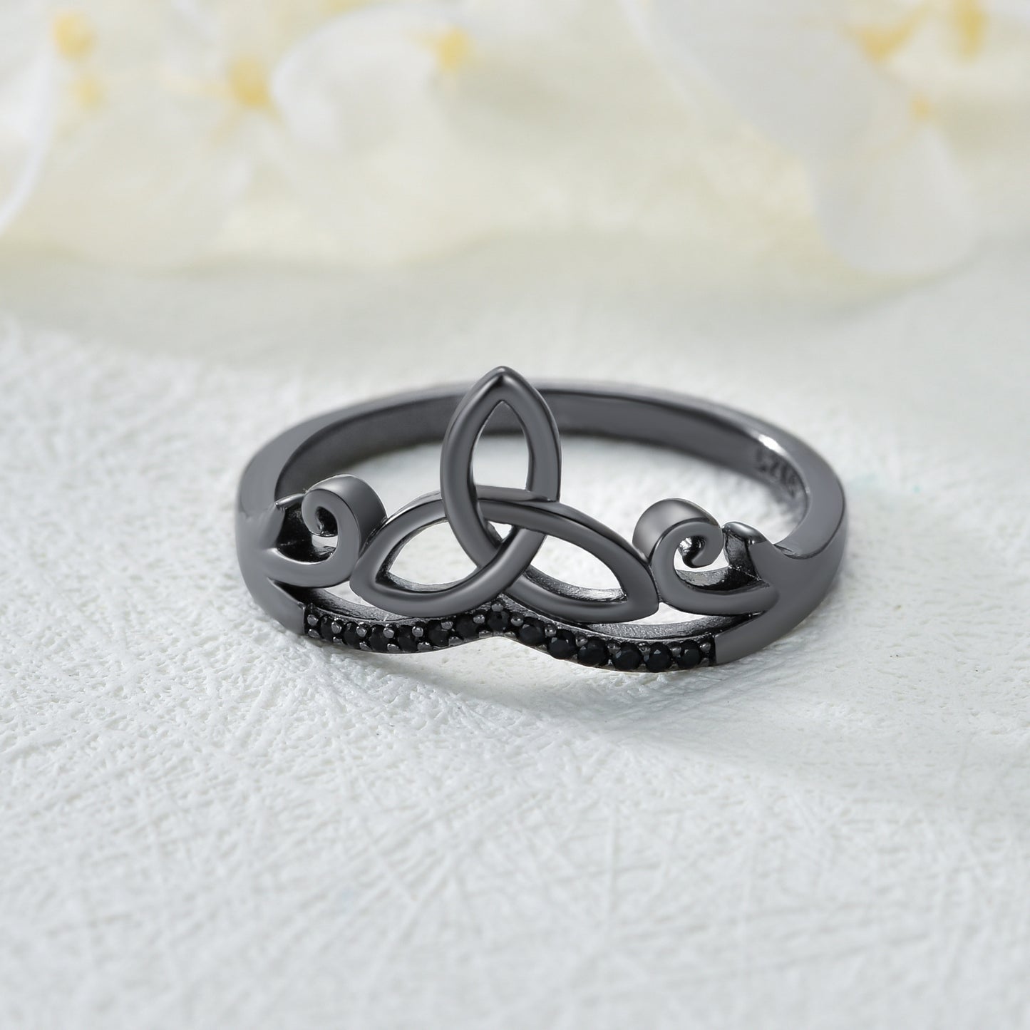 Sterling Silver Black Celtic Rings