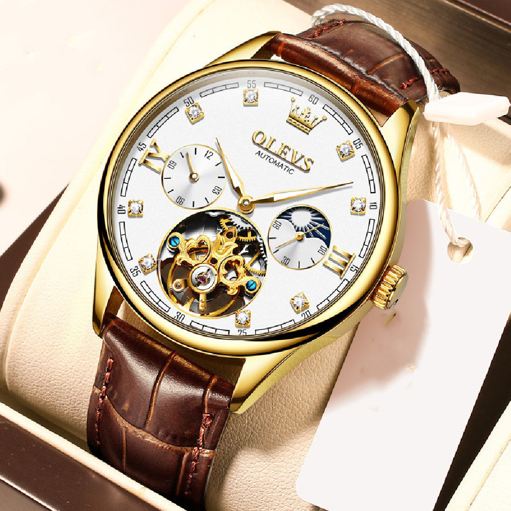 Men's Fashion Hollowed-Out Mechanical Watch