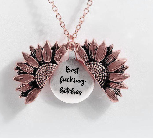 Sunflower Double-Layer Lettering Necklace