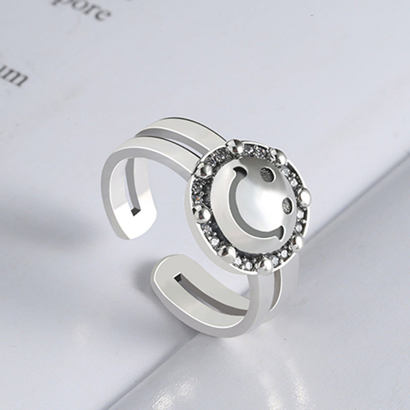 Smiley Ring Feminine Temperament Positive Energy Net Celebrity With Index Finger Ring