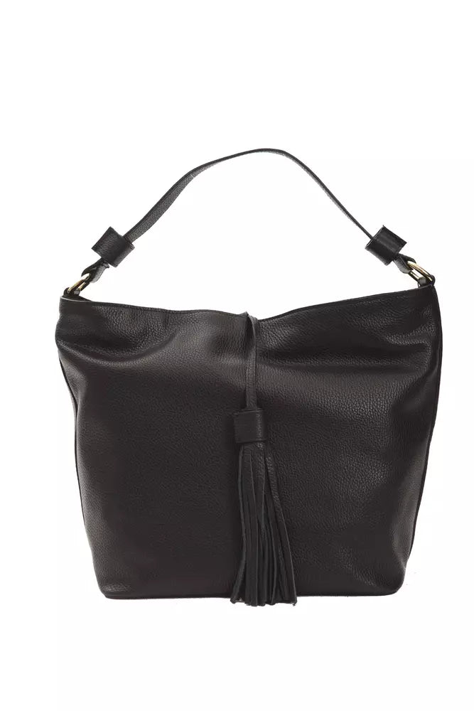 Pompei Donatella Black Leather Women Shoulder Bag