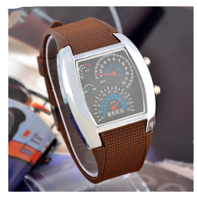 LED Electronic Aviation Watch Men's Fashion Sports Dashboard Creative Watch