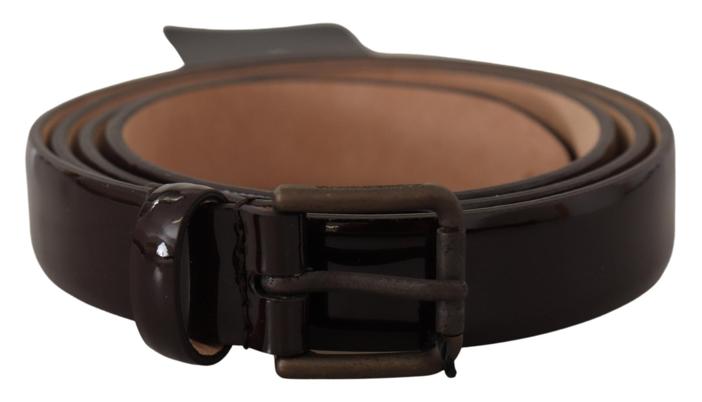 Dolce & Gabbana Elegant Black Leather Logo Buckle Belt