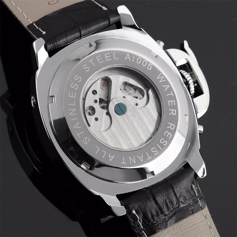 Double-Sided Skeleton Luminous Men's Watch Automatic Belt Mechanical