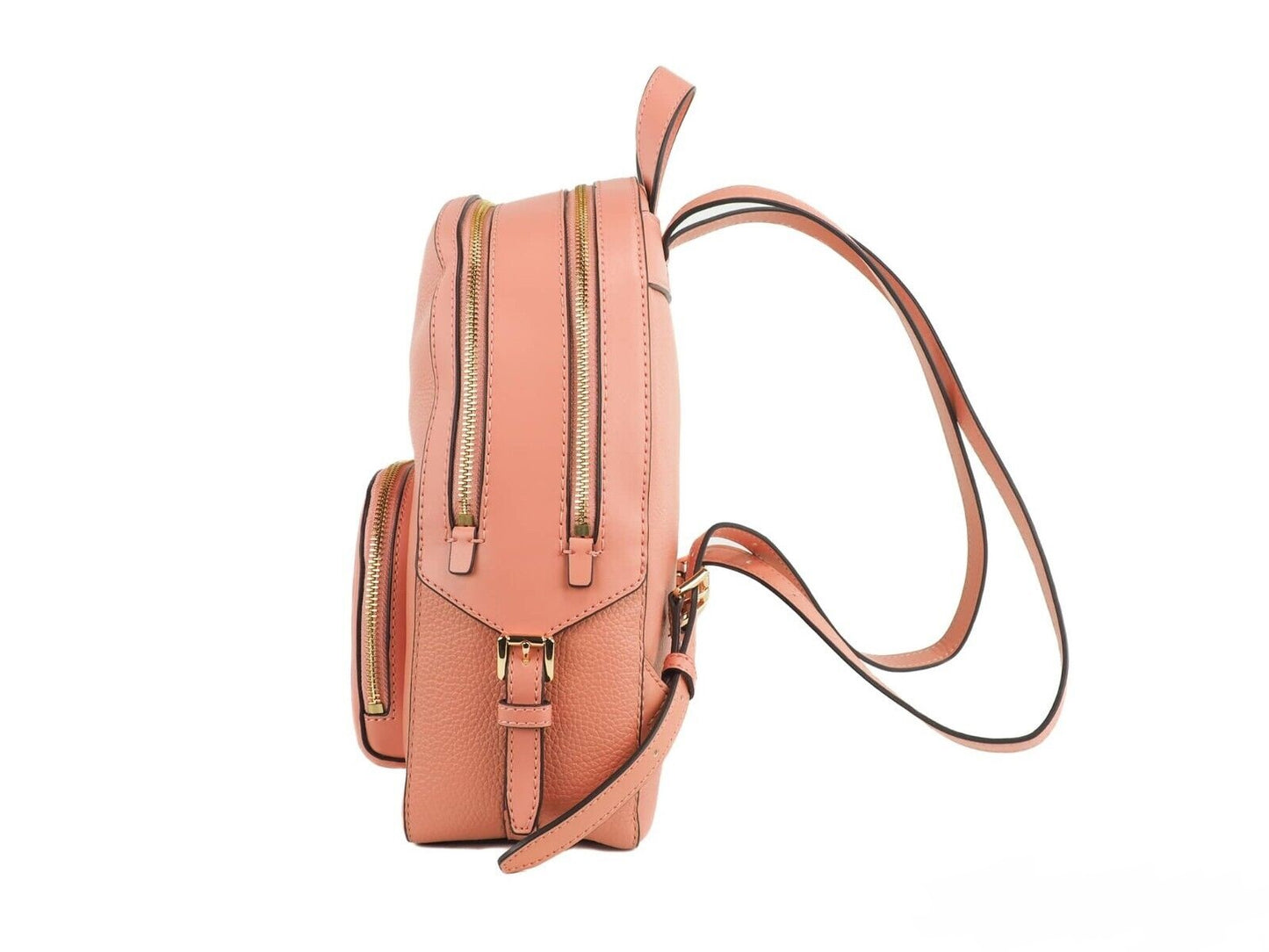 Michael Kors Jaycee Medium Sherbert Pebbled Leather Zip Pocket Backpack Bookbag