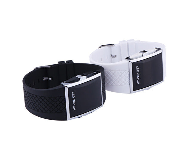 Men Women Casual Unisex White Black LED Digital Sports Wrist Watch