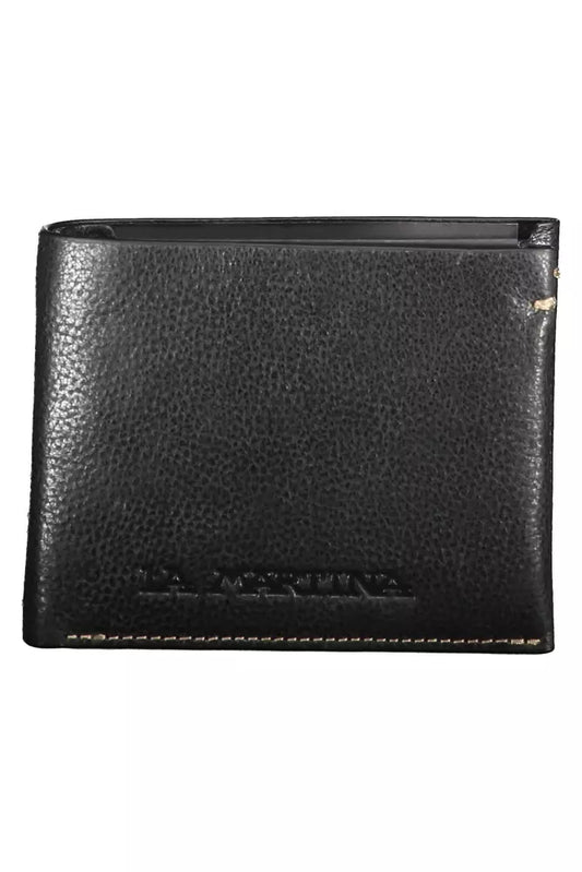 La Martina Black Leather Men Wallet